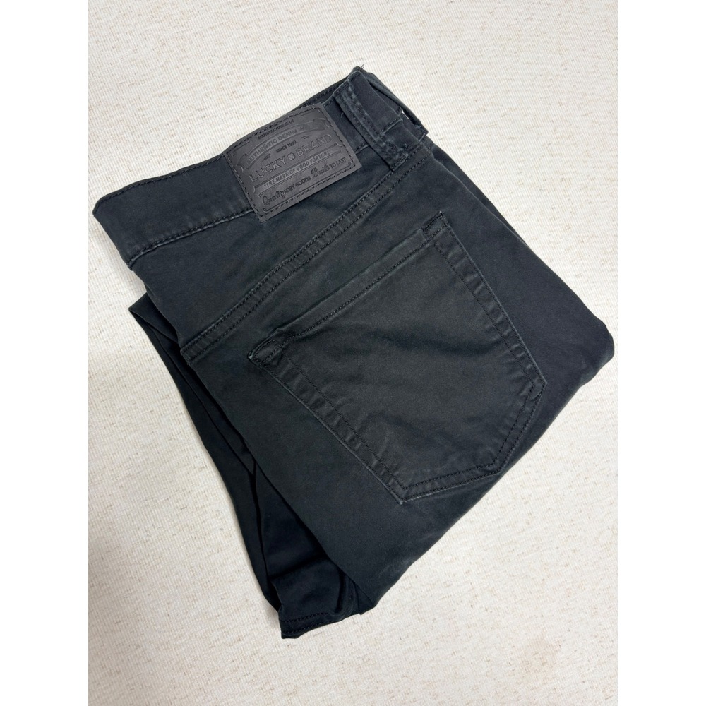 Lucky Brand Mens Black Straight Leg Five‎ Pocket Twill Pants 34x32